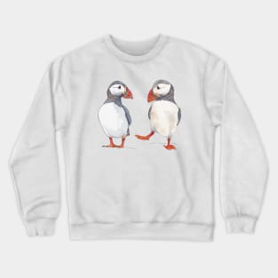 Puffin friends dancing - illustration Crewneck Sweatshirt